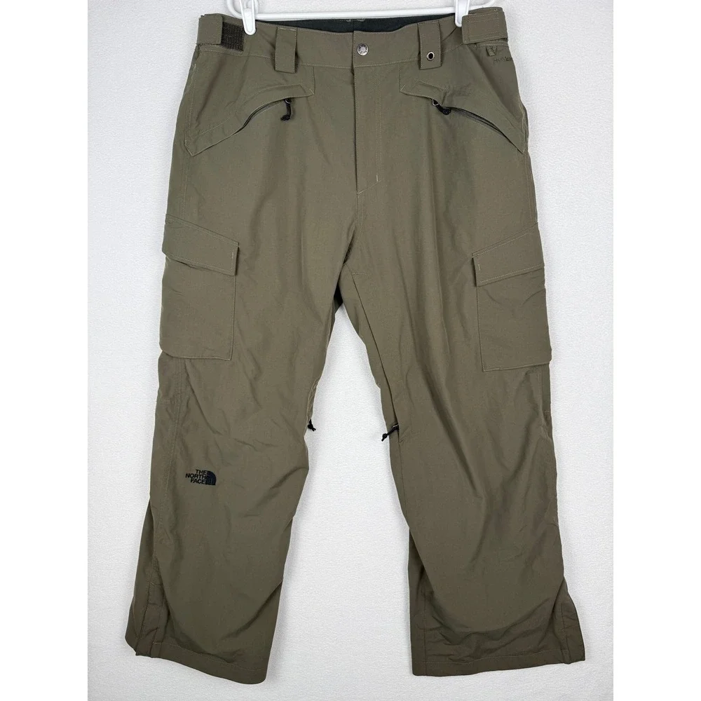The North Face Snow Pants Mens XL Brown HyVent Waterproof Cargo Ski Snowboard